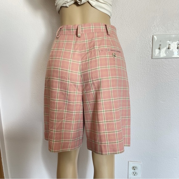 Lo sports Vintage Plaid High Waisted Pleated Bermuda Shorts size 10 - Picture 5 of 9